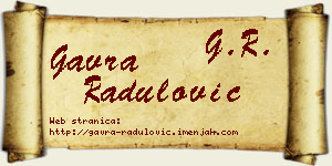 Gavra Radulović vizit kartica